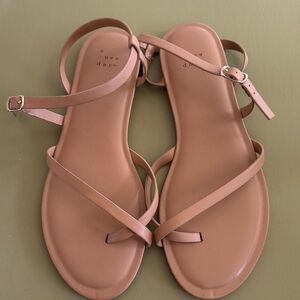 A New Day Women's Strappy Tan Sandals